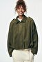 Women's Oversized Suede Bomber Jacket