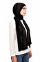 Plaid Stone Combed Cotton Shawl-Black Silver - 4