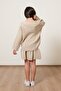 Muslin Unisex Buttoned V-Neck Children's Beige Sweater - 4