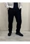 Three Thread Black Straight Leg Unisex Sweatpants