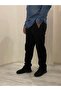 Three Thread Black Straight Leg Unisex Sweatpants - 2