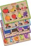 Wooden French Fruits-professions-shapes-numbers Set of 4 Educational Puzzle