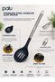 Silicone Colander Spoon Stainless Steel Handle Heat Resistant Serving Spoon - 3
