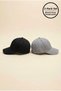 Black - Gray Premium Quality Set of 2 Unisex Micro Fabric Hats - Adjustable Velcro Sports Cap Women's Men's Hat Couple Combination - 4
