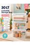 30 Lt Transparent Lockable Storage Box 3 Pieces Pp Plastic Organizer Suitable for Food Contact 53X35X22 cm - 5