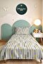 Geometric Striped Yellow Young Room Single Pique Set-Grey Modern 160X220Cm Quilted Bedspread