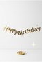 Happy Birthday Banner Gold Color Birthday Party Ornament Hanging Lettering Decoration