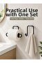 Adhesive Towel Rack and Toilet Paper Holder Set for Bathroom and Kitchen