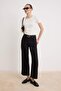 Siyah %100 Tencel Yüksek Bel Culotte Jeans TWOSS26JE00357