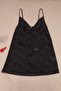 Siyah Dantelli İp Askılı Külotlu Örme Babydoll/Fantezi Gecelik Büyük Beden Babydoll TBBSS26DH00015 - 3