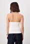 Ecru Fitted/Bodycon Halter Neck Soft Knitted Undershirt with Lace Detail Twoss26Al00064 - 4
