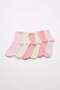Ecru-Pink 6-Pair Cotton Blend Plain Knitted College Socks Thmaw24Co00022 - 2
