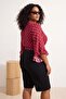 Beachwear Cherry Polka Dot Patterned Crop Sleeve Ruffle Flounce Double Breasted Collar Blouse Tbbss24Af00071 - 4