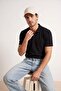 Black Regular/Normal Cut Textured Polo Neck T-Shirt Tmnss26Po00048