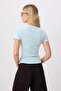 بلوزة محبوكة باللون الأزرق الفاتح مع تفاصيل مزينة بالكشكشة/الدرابيه TWOSS25BZ00505 - 4