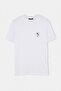 Beyaz Düşük Omuz Regular Palmiye Baskılı %100 Pamuk T-Shirt TMNSS26TS00080 - 2