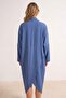 Indigo Woven Maxi Degaje Collar Beach Kimono&Kaftan Tbess26Le00018 - 3
