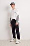 Black Plain/Basic Boys' Jogger Thick Non-Embossed Knitted Sweatpants Tkdaw27Ea00010