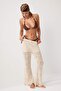 Ekru Premium Triko Ajurlu Maxi Boy Normal Bel Plaj Pantolon TBESS26PL00000