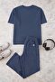Indigo Oversize/Geniş Kesim Dokulu Eşofman Takımı TMNSS25EM00010 - 7