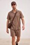 Dark Mink Shirt&Shorts Bottom-Top Set Tmnss26Au00003 - 3