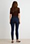 Koyu Mavi Ekstra Esnek Yüksek Bel Skinny Jeans TWOAW27JE00199 - 4