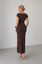 Brown Buckled Sandy Madonna Sleeveless Dress – a Modern Interpretation of Elegance and Grace - 4