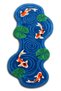 Sdt Goldfish Patterned Wavy Form Blue Modern Woven Base Decorative Carpet Sdt883