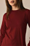 Cotton Long Sleeve Bodysuit Burgundy - 5