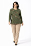 Women's Middle Age and Above Laser Print Patterned Mother Combed Cotton Blouse 30581 - 2