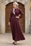 Bat Sleeve Modal Dress 1700 - Burgundy - 5
