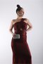 One-Shoulder Long Triangle Window Detail, Luxurious Sparkling Dress with Grained Hemline - 5