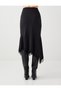 Black Regular Waist Straight Cut Lace Detailed Knitted Midi Skirt - 5