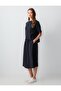 Black Relaxed Cut High Waist Woven Midi Skirt - 2