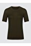 Khaki Crew Neck Short Sleeve Knitwear Sweater - 7