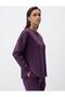 Purple Crew Neck Long Sleeve Oversize Sweatshirt - 4