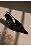 Chic Brown Satin Heeled Shoes - 2