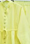 Buttoned V-Neck Tunic Trousers Set with Sleeves and Laces - Yellow - 4