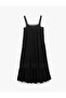 Cotton Lace Detailed Square Neck Long Strap Dress - 4