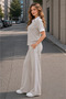 Women's Polo Collar Stripe Detailed Two-Piece Tracksuit Set Comfortable Fit - 5
