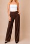 Women's Brown Double Pleated High Waist Palazzo Fabric Trousers |   For Stylish Office and Casual Combinations - 2