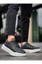 Ba0354 Casual Lace-Up Men's High Sole Black Sneakers - 5