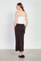 Women's belted midi skirt - burnt brown - 5