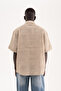 Men's Embroidered Muslin Cotton Oversize Shirt Beige - 6