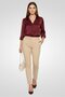Women Regular Fit Plain Chino Pants, Beige - 2