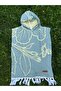 100% Cotton Children's Poncho Green/Yellow - 3