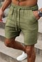 Ghassy Co. Men's 100% Cotton Muslin Linen Comfortable Casual Vacation Shorts with Pockets and Lace-Up Detail - 2