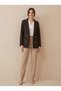 Women's Brown Striped Comfort Fit Blazer Jacket – Comfortable Fit - 3
