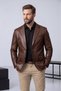 Derije Diego Genuine Leather Brown Men's Blazer Jacket - 4