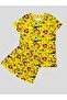 Boy's 100% Cotton Safari Patterned Yellow Short Sleeve Shorts Pajamas Set - 2